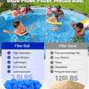 3.5 lbs Pool Filter Balls for Sand Pump, Reusable Blue Pool Filter Media Balls Replace Tranditional Quartz Sands, Anti-clogging Sand Pump Filters Ball Suitable for All Sand Filtration Systems