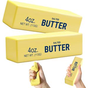 Butter Squishy, Squeeze Toys, Squishy Butter, Realistic Butter Stick Soft Squeeze Toys (Butter-2PCS)