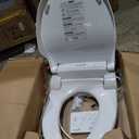 SmartBidet SB-2400 Advanced Electric Smart Bidet Slim Profile Seat in Elongated White with Remote Control, LED Night Light, Stainless Steel Nozzle, Heated Seat, Warm Dryer