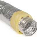 6" Inch Flexible Aluminum Ducting Hose Insulated R-4.2 Air Duct Pipe for for Heavy Duty HVAC & Exhaust Ductwork Insulation - 25' Feet Long