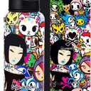 Tokidoki Unicorno Bottle 32oz Insulated Stainless Steel Water Bottle Reusable Vacuum Insulated Water Bottle Tumbler with Leak Proof Flip Bottle for Travel Office Gym (signature)