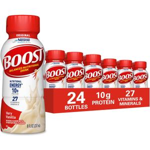 BOOST Original Ready to Drink Nutritional Drinks, Very Vanilla, 8 Fl Oz Bottles, Pack of 24, Best Before 09/09/2026