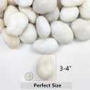 YISZM 40lbs Large River Rocks for Landscaping, 3-4" White Pebbles for Garden Design, Hand-Picked Smooth Stones for Fish Tank, Flower Pots, Indoor Water Fountains, Pathways, Backyard