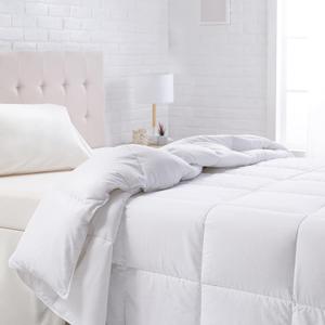 Amazon Basics White Down Alternative Comforter and Duvet Insert with Corner Tabs, Machine Washable, Full/Queen, All-Season