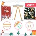 30Pcs Velvet Bows for Christmas Tree - Khaki Small Christmas Tree Bows, Vintage Ribbon Bows for Garland, Wreath, Fireplace, Door, Gift Wrapping, Holiday Bows Ornaments for Xmas (5  7 Inch)