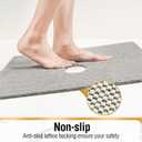 HITSLAM Shower Mat, 32x32 Inch Square Non Slip Bathtub Mat, Soft PVC Loofah Bath Mat for Tub with Hanging Holes, Quick Drying Shower Floor Mat, Without Suction Cups, Grey