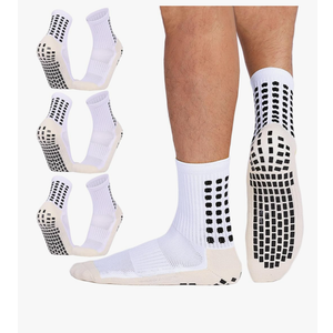 3 Pairs Lux Dual Grip Socks - Soccer Grip Socks for Men and Women. GripArray Performance & Comfort, One Size 6 - 11.5