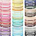 Ecation 96 Pcs Beaded Friendship Bracelets Bulk Inspirational Stretch Bracelets Y2k Colorful Cute Adjustable Jewelry for Women Summer Beach Graduation Party Favors Friend Gifts