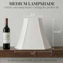 Lamp Shades Set of 2, White Medium Lampshades (6.5"x13"x10.8"), Classic Square Cut Corner Fabric Replacement Shade with Spider Fitter for Table Lamps (Harp Not Included), Classic Home Decor