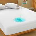 Full Size Waterproof Mattress Protector - Noiseless, Breathable, Machine Washable Fitted Mattress Cover with Deep Pocket up to 15”