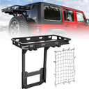 for Jeep Wrangler JK Rear Cargo Basket on OE Tailgate Compatible with 2007-2018 Jeep Wrangler JK & JKU Unlimited 2/4 Door, Spare Tire Cargo Rack, Luggage Storage Carrier (Bolt-On)