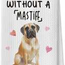 Funny Mastiff Kitchen Towels - Mastiff Gifts Decorative Waffle Dish Towels, Dog Hand Towel, Dog Mom Gifts Tea Towel, 16x24 Inch