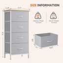 Sweetcrispy 4 Storage Drawer Dresser, Storage Cabinet, Clothes Organizer, 11.8"D x 17.7"W x 37.5"H