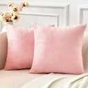 Throw Pillow Covers Pink Set of 2 18x18 Inch Pillow Covers, Soft Velvet Cute Decorative Pillowcases for Couch Sofa Bed, Home Boho Decor, Modern Cushion Covers