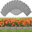 Garden Landscape Edging Borders No Dig,16 ft Lawn Edging for Landscaping,Plastic Fencing Lawn Border,Imitation Stone Fence for DIY Outdoor Patio Balcony Yard Landscaping (20pcs, Gray)