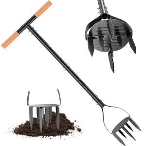 Garden Hand Tiller, 34.6 Inch Garden Claw Twist Tiller Cultivator, Garden Tools with 5.3 Inch Sharp Claw and Non-Slip Comfort Grip, Hand Tiller Garden Claw for Loosening Soil on Farms, Parks