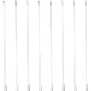 8-Piece Set of 24-Inch Blind Wand Replacements | Clear Plastic for Vertical Blinds | Mini Tilt Wand with Hook and Grip | Rod Accessory | Control