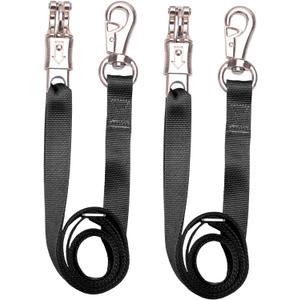 Adjustable Nylon Cross Ties 2 Pack-Cross Tie with Panic Snap and Bull Snap - Adjusts from 44.5" to 78.3" (Black) Adjustable Nylon Cross Ties 2 Pack-Cross Tie with Panic Snap and Bull Snap - Adjusts from 44.5" to 78.3" (Black)