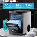 Silonn Nugget Ice Maker Countertop - 44lbs/24h Crushed/Pebble Ice Machine, Front Pull-Out Water Tank & Removable Basket, Stainless Steel Finish for Home Kitchen