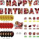 49 Football Birthday Party Supplies,Party Decorations Set Include Banner,Balloons,Cake Cupcake Toppers,for Boys Girls Theme Party.