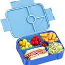 Winproper Lunch Box Kids Bento Box, Leakproof Bento Lunch Box with 6 Compartments, BPA-Free Lunch Containers for Adults/Kids/Students, 40 oz Portable On-the-Go Meal and Snack Packing - Blue