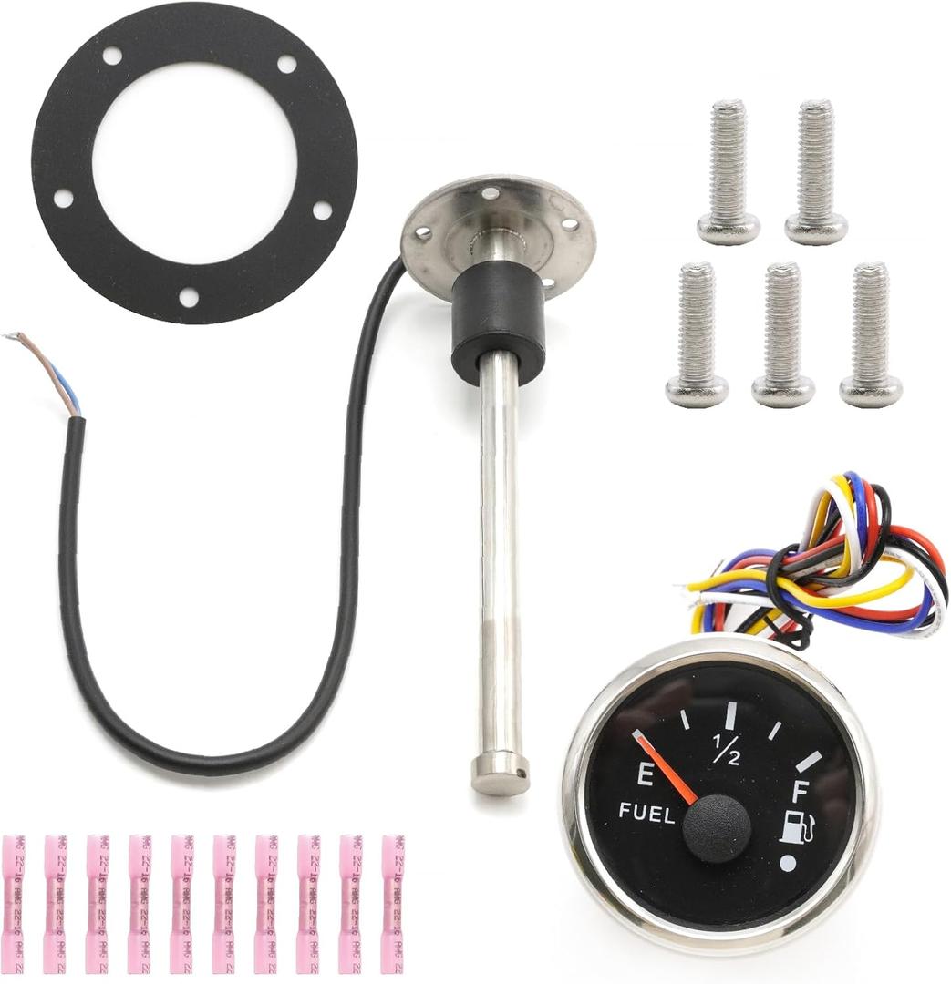 8" (200mm) Fuel Tank Sending Unit, Fuel Sending Unit with Fuel Gauge Kits, Stainless Steel Fuel Level Sensor Fuel Water Tank Sender for Boat Car Truck RV