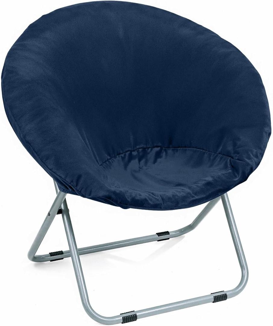 Velvet Stretch Saucer Chair Cover, (Only A Cover) Soft Round Moon Chair Cover for Adults and Kids, Removable Saucer Chair Cushion Covers for Indoor & Outdoor