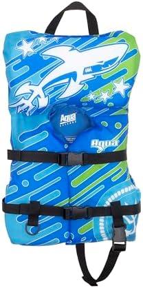 Oceans7 US Coast Guard Approved Infant Life Jacket 8-30 lbs – Type II PFD Flex-Form Chest Personal Flotation Device, Blue/White