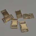 6 pcs 1 inch Metal Buckles Side Quick Release Single Adjustable Buckle for Straps Paracord Backpack Webbing Belt Dog Collars,Light Gold (Slot Length(Inside)_1"(25mm))