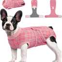 Kuoser Dog Recovery Suit for Female Male Dogs, Post-Surgery Bodysuit for Spay Neuter, Dog Onesie After Surgery, Anti-Licking Pet Surgical Recovery Suit, Pink M (M (Back:13.4-16.1'', Weight:14-25 LB))