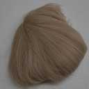 15 Inch Short Straight Blonde Highlights Bob Wig with Bangs | Natural Heat Resistant Synthetic Hair Wigs for Women