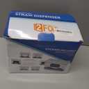 2Fold Stainless Steel Straw Dispenser - Drinking Straw Holder For Bulk Unwrapped Paper and Disposable Plastic Straws - Includes Custom Label Stickers (Black)