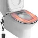 Heated Toilet Seat Cover,USB Powered Toilet Seat Warmer with Charger,5-Speed Adjustable Temperature and Timing Function,Levels Toilet Seat Cover with Soft Plush Fabric,Easy To Clean (Gray)