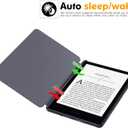 BOZHUORUI Slim Case for 6.8" Kindle Paperwhite (11th Generation - 2021) and Kindle Paperwhite Signature Edition - Lightweight PU Leather Folio Cover with Auto Wake/Sleep (Dark Green)