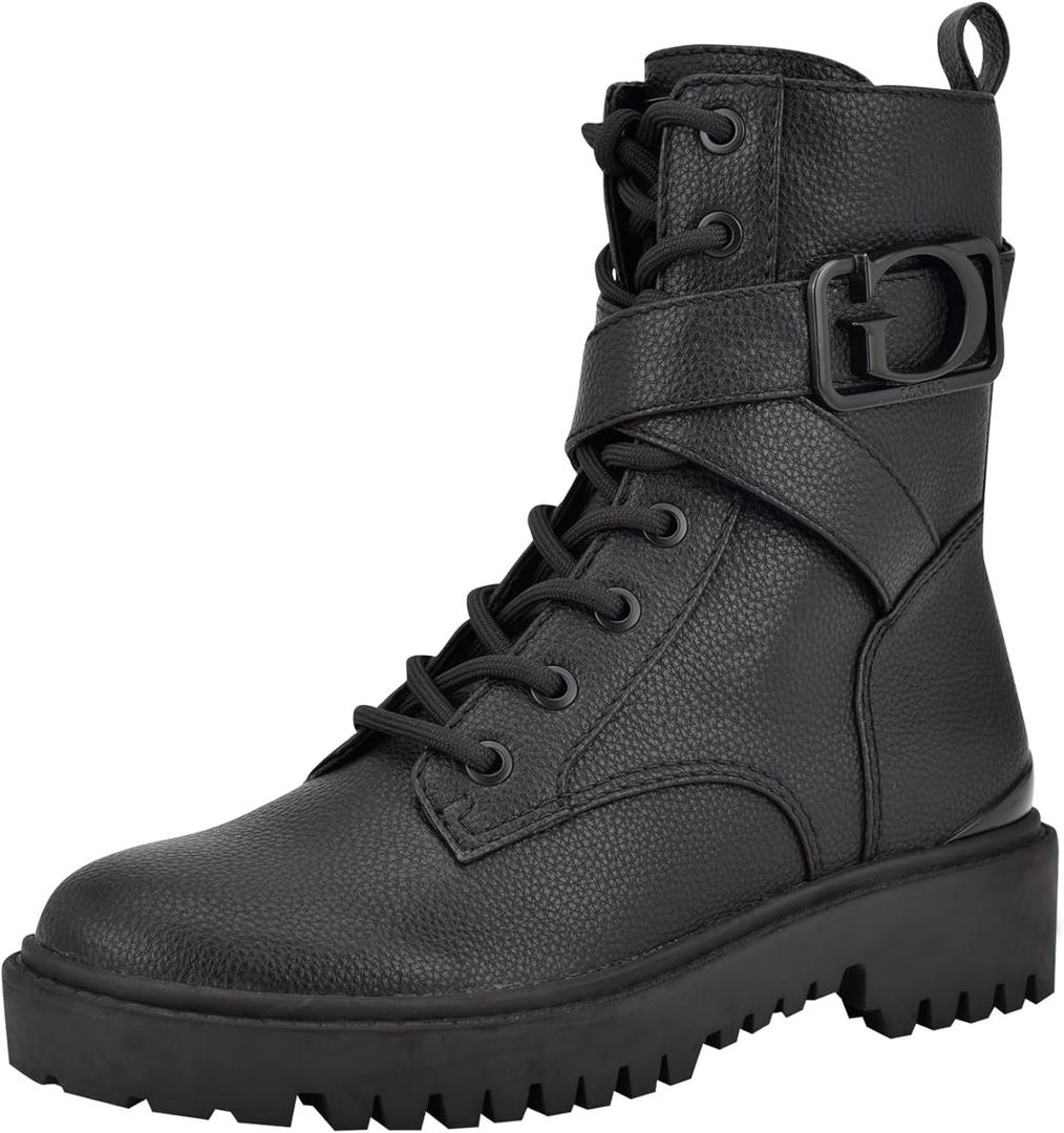GUESS Women's Orana Combat Boot (7.5, Black)