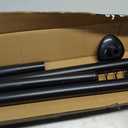 Tension Curtain Rod 51-126 Inch, Long Curtain Rod No Drilling for Window or Bathroom, Outdoor Curtain Rods for Patio Tension Rods, Easy to Install, Never Rust, Rod Diameter 1.26 Inches - Black