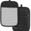 KitchenAid Albany Pot Holder 2-Pack Set, Black, 7"x10"