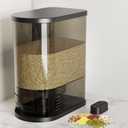 Large Rice Dispenser 22-25Lbs, Cereal Dispenser Rice Container Food Storage Container with Measuring Cup, Cereal Containers Storage Kitchen Storage Household Moisture Proof Holder, Black