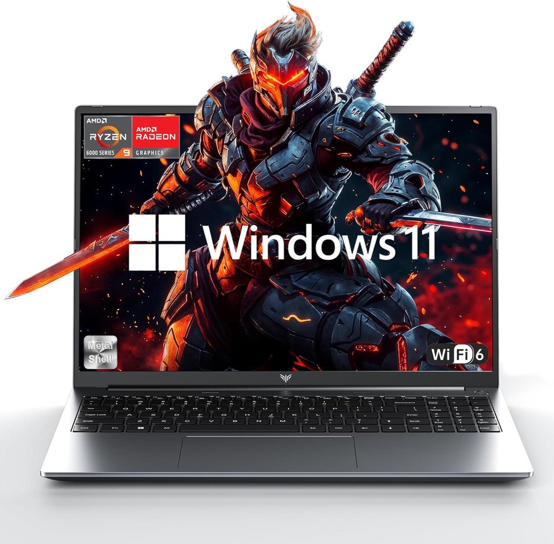 2025 Laptop, Laptop with AMD Ryzen 7 6800H (8C/16T, Up to 4.7GHz), 16GB DDR5 512GB NVMe SSD Laptop Computer, 16-inch FHD Display, WiFi 6, Backlit KB (Gray)