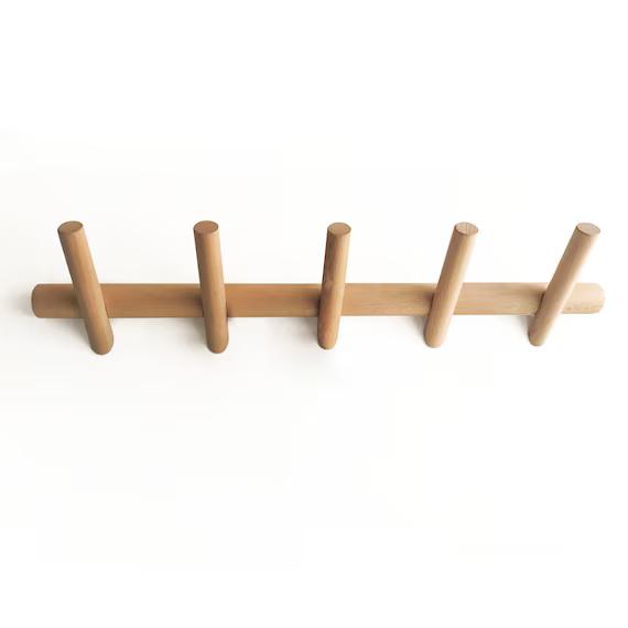 anaan Branch Floating Coat Rack 5 Wall Coat Hooks wood Space Saving Clothes Hanger Rack Holders Wall Mounted Design Hanging 50 cm