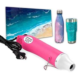 Bubble Removing Tool for Epoxy Resin and Acrylic Art, DIY Glitter Tumblers, Specially-Designed Heat Gun for Making Acrylic Resin Travel Mugs Tumblers to Remove Air Bubbles (Pink)