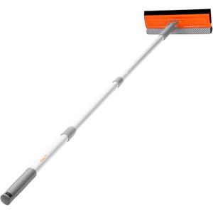 Eazer 46'' Professional Window Cleaner Tool, 2-in-1 Rotatable Squeegee for Window Cleaning Kit, Window Washing Equipment Kit with Threaded Extension Pole(20''-46'') for Shower/Windshield.