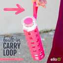 Ello Syndicate Glass Water Bottle, 20oz Gray