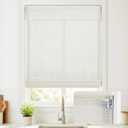 UNISHADES No Drill Cordless Bamboo Roman Shades, 34.564 in, Off White