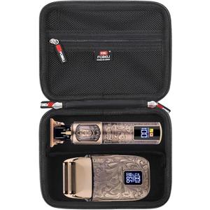 FBLFOBELI Hard Storage Case for Ufree/for Hatteker/for Brightup FK-8788T/ for Wahl 9916-817V Electric Razor Foil Shavers, Hair Beard Trimmer Grooming Shaving Kit Holder (PU Black)