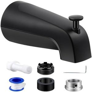 Dreyoo Tub Spout (Universal Fits 1/2" Copper Pipe, 1/2" IPS and 3/4" IPS), Bathroom Bathtub Faucet with Adapters and Hex Wrench(Matte Black,Simple)