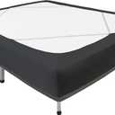 Biscaynebay Decorative Box Spring Cover Queen Size, Black Luxurious Jersey Knitting Stretchy Wrap Around 4 Sides Bed Skirt for Home/Hotels, Easy Fit Wrinkle Free Machine Washable