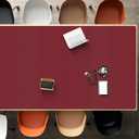 Wine Red Plastic Table Cover Protector, 42" x 60" Waterproof Easy Flat PVC Desk Pad Mat, 1.5mm Thick Rectangle Vinyl Table Top Protector for Dining Room Table, Office, Dresser