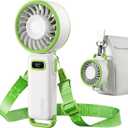 Diveblues Portable Turbo Fan, 7.4m/s High Speed Handheld Fan, 180 Foldable 4-in-1 Personal Neck Fan with Carabiner Clip, 100 Speed Stepless Control, USB-C Rechargeable for Travel, Makeup Hot Flashes