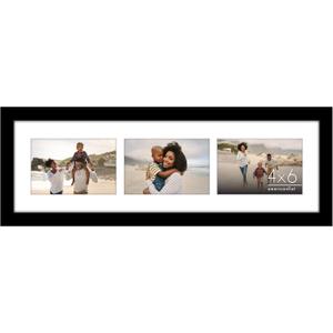 Americanflat 4x6 Collage Picture Frame with Shatter-Resistant Glass - Fits Three 4x6 Photos or Use as One 6x20 Frame - Signature Collection - Collage Frames for Tabletop and Wall Display - White
